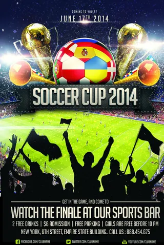 巴西世界杯宣传海报psd素材图片