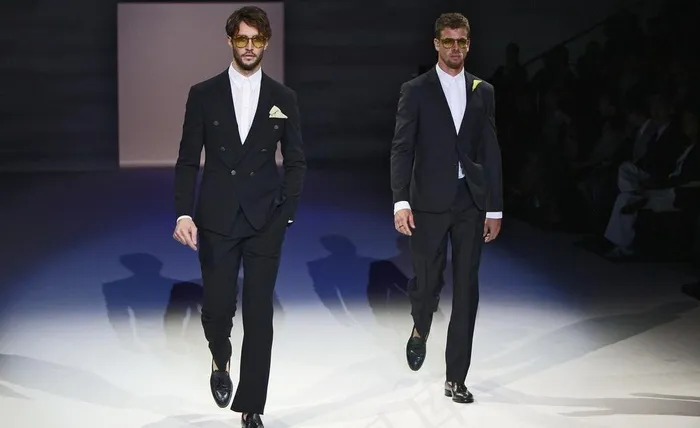 2010米兰时尚周男装展阿玛尼模特...