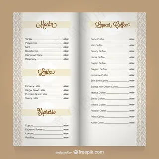 咖啡菜单模板