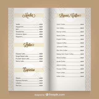 咖啡菜单模板