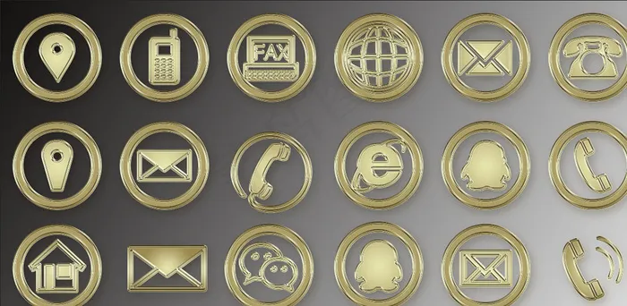 金色小图标图片psd模版下载