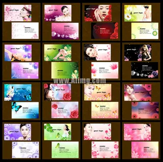 美容院名片设计PSD素材