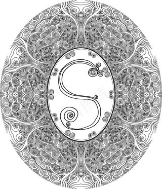 手绘插画矢量字体的字母S