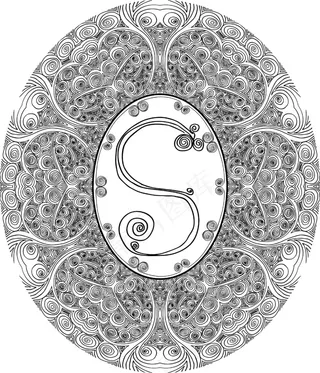 手绘插画矢量字体的字母S