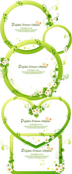 简单的植物边框PSD素材