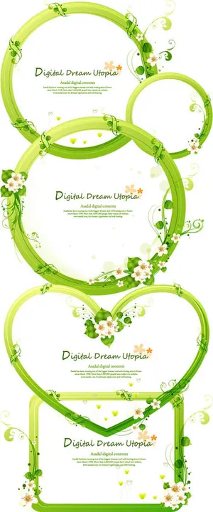 简单的植物边框PSD素材