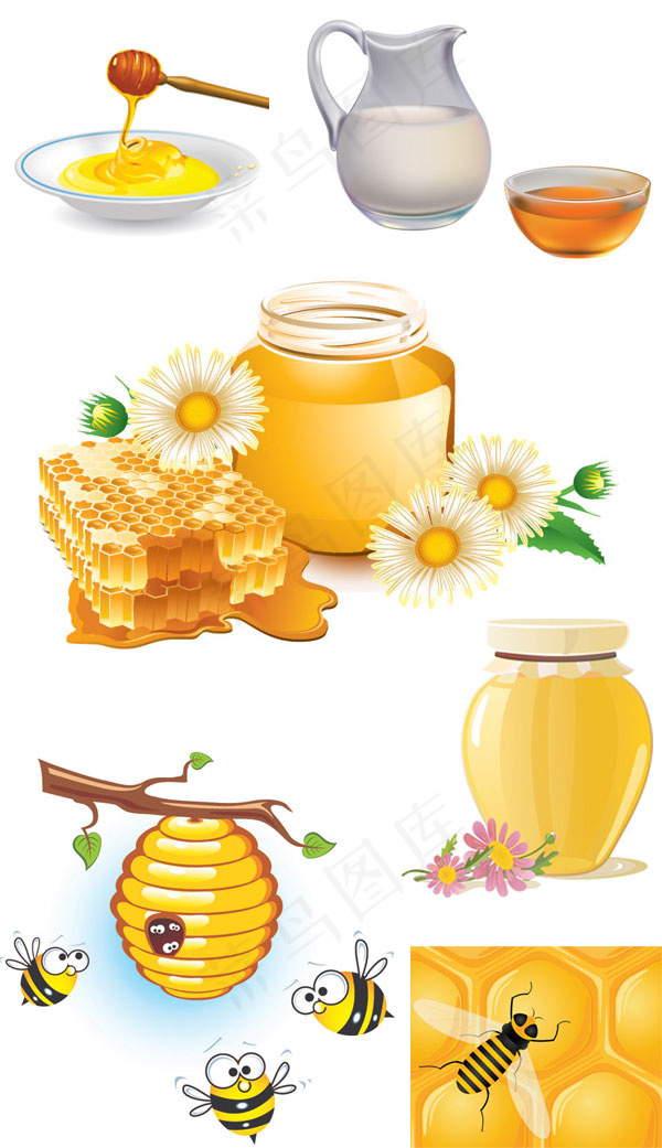 收集的蜜蜂矢量素材