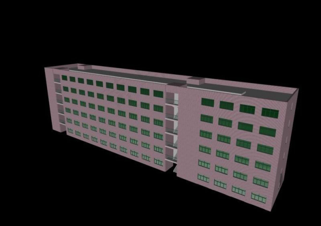 MAX紫灰色建筑3d模型