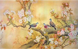 工笔手绘国画丽日芳菲图