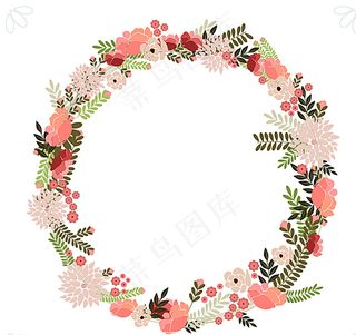 素雅花卉圆环素材图片