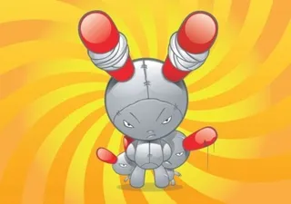 邪恶娃娃卡通矢量图