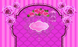 粉色婚礼主舞台背景