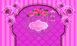 粉色婚礼主舞台背景