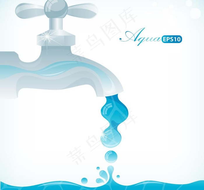 蓝色动感线条水珠水滴图片