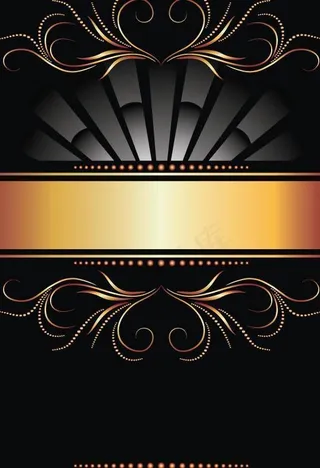 金色花纹 黑色背景 底纹图片