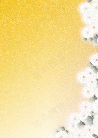 黄色渐变花瓣点缀背景图