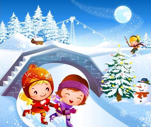 冬季户外矢量素材