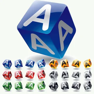 英文字母立方体矢量图