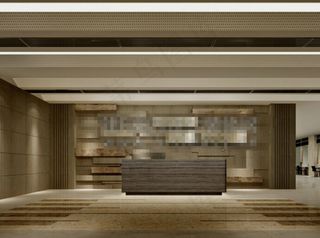 开敞式办公空间效果图max