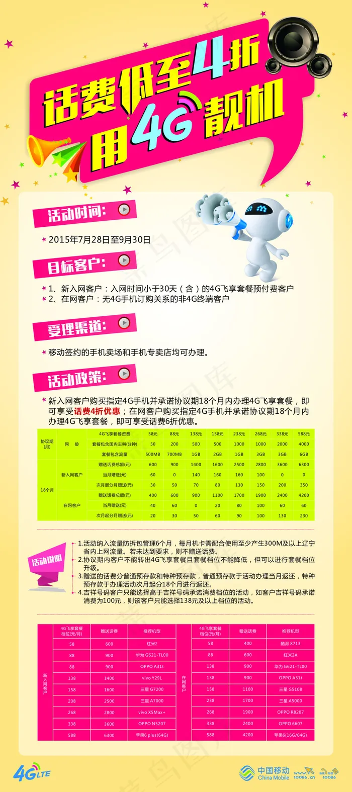 移动话费手机展架cdr矢量模版下载