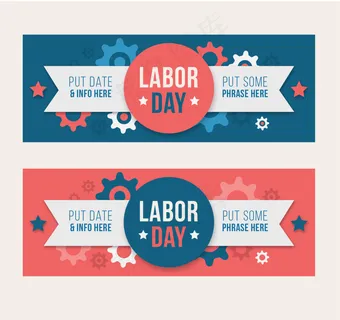 漂亮的老式风格劳动节横幅