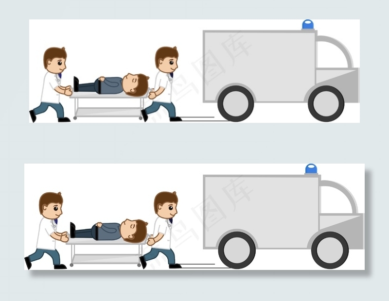 医疗车移到医院医卡通矢量字符