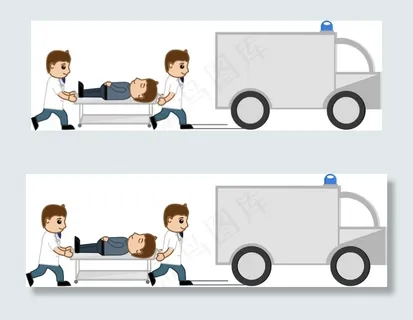 医疗车移到医院医卡通矢量字符 医疗车移到医院医卡通矢量字符