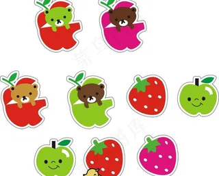 矢量 草莓 苹果