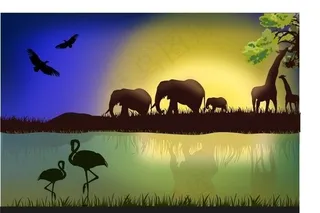 风景画（矢量的）图片