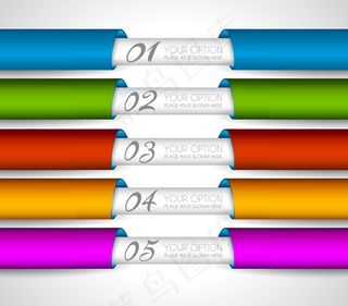 矢量创意彩色数字标签素材