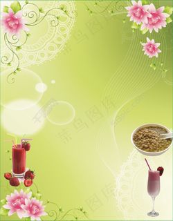 绿色背景花