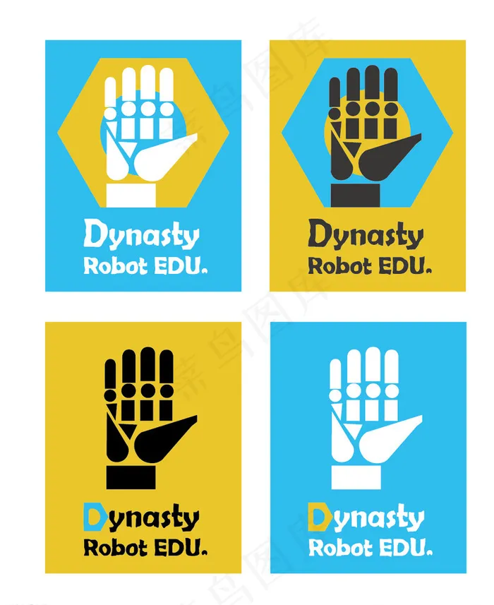 机器人logo设计图片ai矢量模版下载