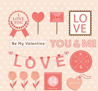 创意情人节元素矢量图图片