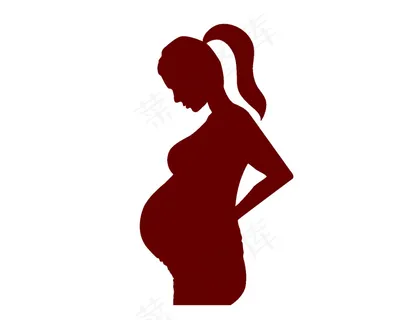 简约手绘年轻的孕妇矢量图