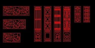 古建筑门窗及花园围墙设计图