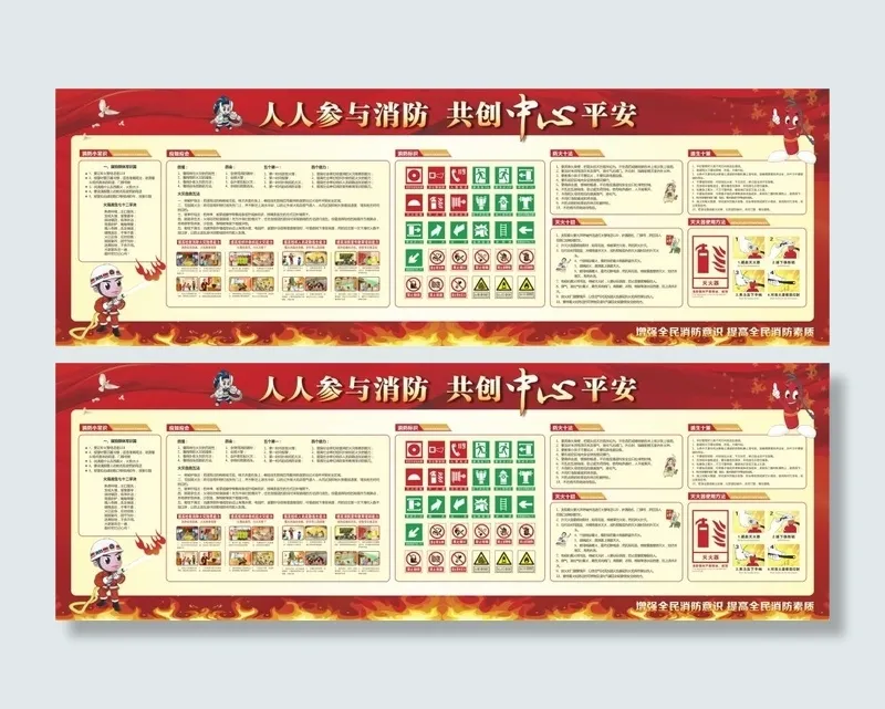 消防知识宣传画面(600X200)cdr矢量模版下载