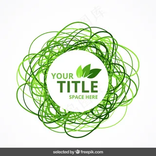 绿色生态徽章涂鸦