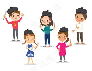 儿童生日易拉宝邀请函贺卡素材