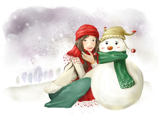 女孩和雪人