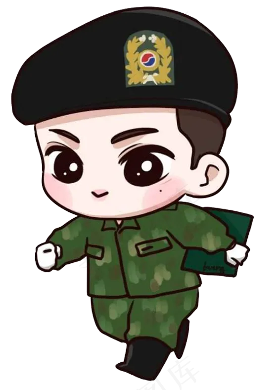 卡通红军军人战士士兵武警国防*阅...psd模版下载