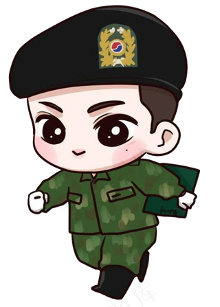 卡通红军军人战士士兵武警国防*阅...