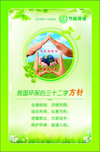 我国环保的三十二字方针