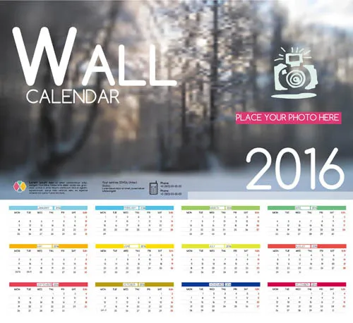 2016猴年日历模板矢量素材V.21eps,ai矢量模版下载