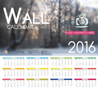 2016猴年日历模板矢量素材V.21