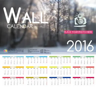 2016猴年日历模板矢量素材V.21