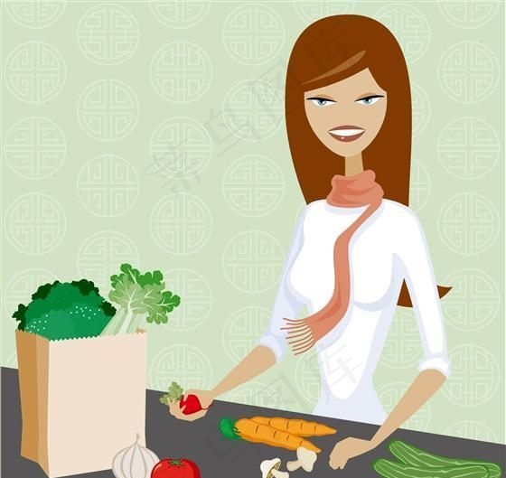 现代男女时尚生活插画矢量素材 ai...ai矢量模版下载