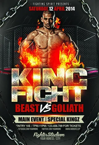 王的战斗酒吧海报psd素材下载