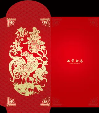 2017鸡年红包包装设计psd素材