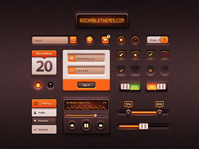 Caramel UI-用户界面工具psd模版下载