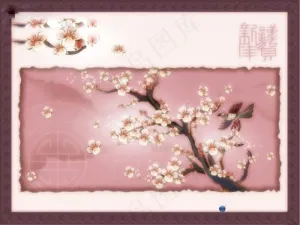 桃花恭贺新年动态PPT模板预览图